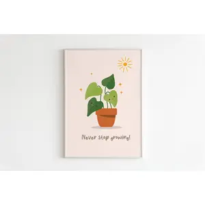 Never Stop Growing Art Print 8x10 inch