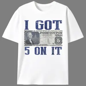 I Got 5 On It Food Coupon Men’s Graphic Tee |   Unisex 90s Hip Hop Nostalgia Casual T-Shirt |   Summer Rap Fan Gift