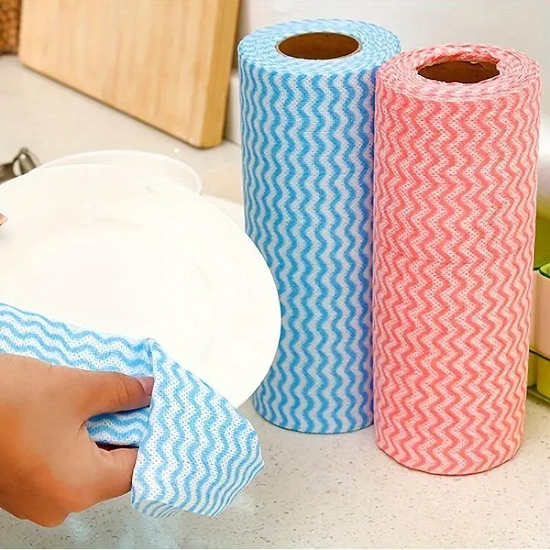 1 Roll of Disposable Oil-Free Non-Woven Dishcloths - Perfect for Kitchen Cleaning! Multipurpose Wipes, Kitchen Towels