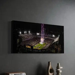 LSU Tigers "Bayou Blaze" Tiger Stadium |   College Poster Print Unframed Wall Art Canvas poster