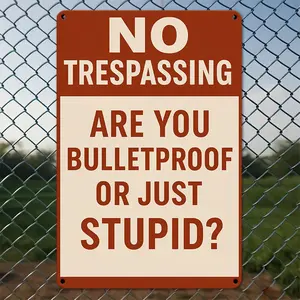 No Trespassing Metal Art Card | Vintage Style, Wall Hanging, Aluminum Material, Suitable for Outdoor and Indoor Decor in Various Settings