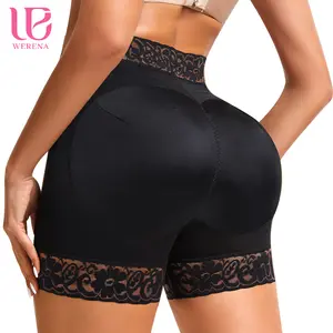 Werena Padded Underwear for Women Butt Lifting Shapewear Booty Pads Hip Enhancer Lace Boyshorts with Leg Shaping