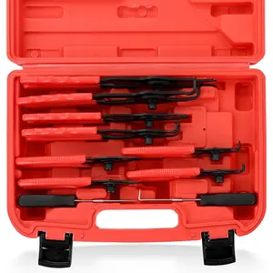 Snap Ring Plier Set |   Internal & External Circlip Removal Tools with Bent & Straight Pliers Hook Pick, for Automotive, Motorcycles, Lawn Mowers, Durable Circlip Pliers (Red)