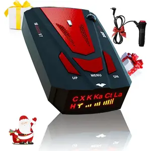 Newly Laser/Radar Detector Driving Aids for Cars with Led Display, Long Range Detection, Mute Memory, City/Highway Mode Detectors, Ideal Gifts (Red)