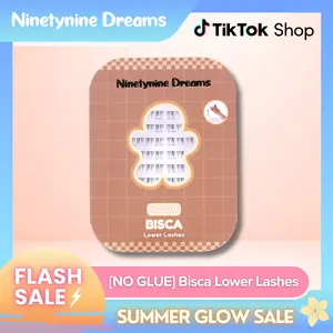 Ninetynine Dreams [NO GLUE] Bisca Lower Lashes | Self-Adhesive Pre-Glued Bottom Lashes 6–7mm, C Curl Ultra-Thin Band Lightweight Soft Natural Lower False Eyelashes Beginner Friendly Press-On Bottom Lashes for Everyday Makeup