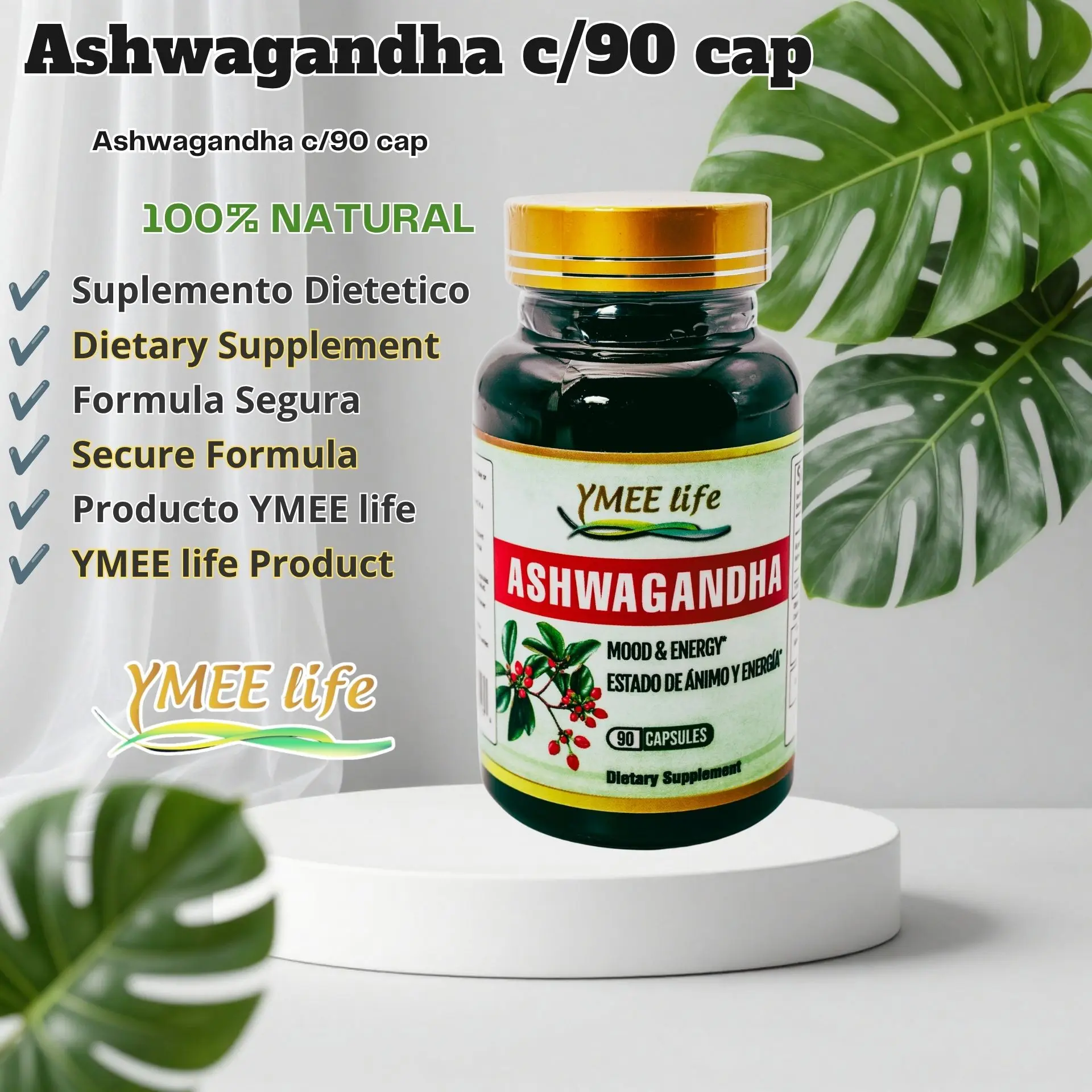 Ashwagandha c/90 capsulas | Ymee Life