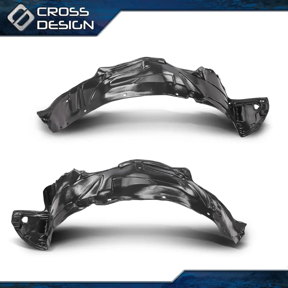 CROSSDESIGN Front Driver & Passenger Side Fender Pair Pack, Splash Guard & Fender Liners for 2004-2005 Honda Civic Front Sides, Civic DX 2-Door