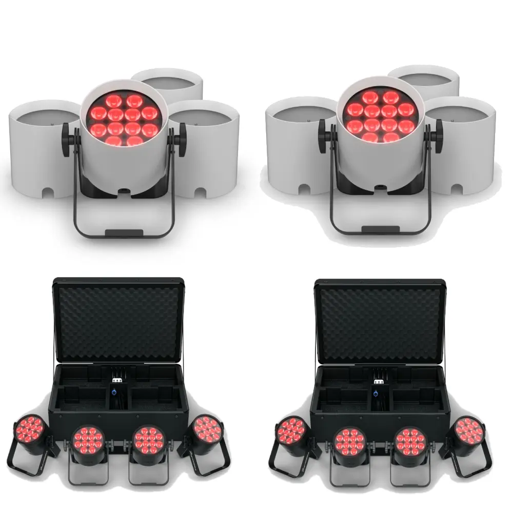 2x Chauvet DJ Freedom Par Q12 X4 Complete Wireless Uplighting Kit + 2x SleevesX4