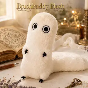 Brushbuddy Plush Cute Anime Witch Familiar Stuffed Animal, 40cm Whimsical Accessories Magical Creature Plushie, Cottagecore Kawaii Collectible Gift