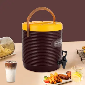 Insulated Beverage Dispenser 6.6Gal 201 Stainless Steel 24H Heat/Cold Retention 32-212℉ Faucet Spout Leakproof Double Lid for Office Party Café Hotel