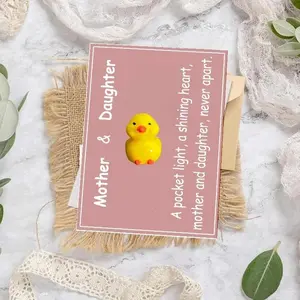 Cute Mini Resin Duck Ornaments, Love-Themed Embrace Cards, Playful Design, Perfect for Christmas Decorations & Gifts