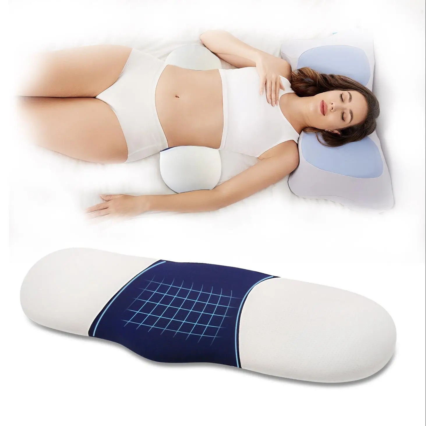 Lumbar Pillow, 1 Count Breathable Comfortable Lumbar Pillow, Soft Lumbar Support Pillow for Sleeping, Bedding Supplies for Home & Office