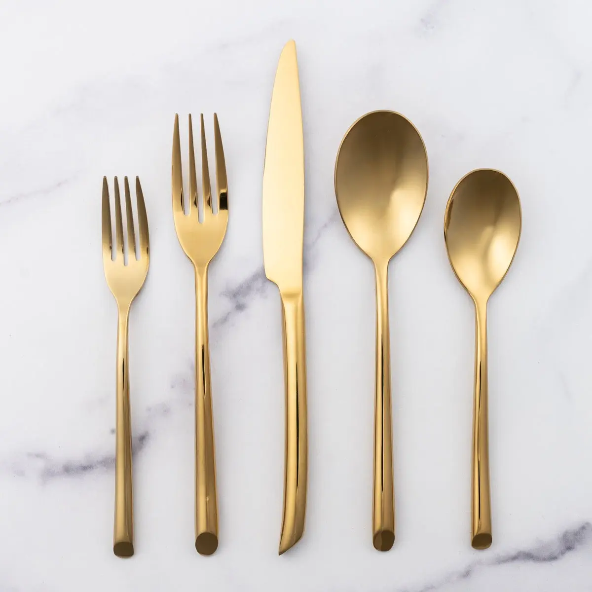 Cutlery Set - 20 piece Shinny Gold Flatware Sets