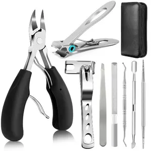 Toenail Clippers for Seniors Thick Toenails, Heavy Duty Toe Nail Clippers Adult Thick Nails Long Handle, Large Toenail Clippers for Thick Nails 8Pcs