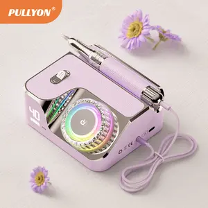 Pullyon Yunzuan PRM40000 Nail Polisher 1000-40000rpm DC 12V Battery Matte Finish Silent Energy Efficient Manicure Tool with Precision Brush Care White Home Spa Equipment