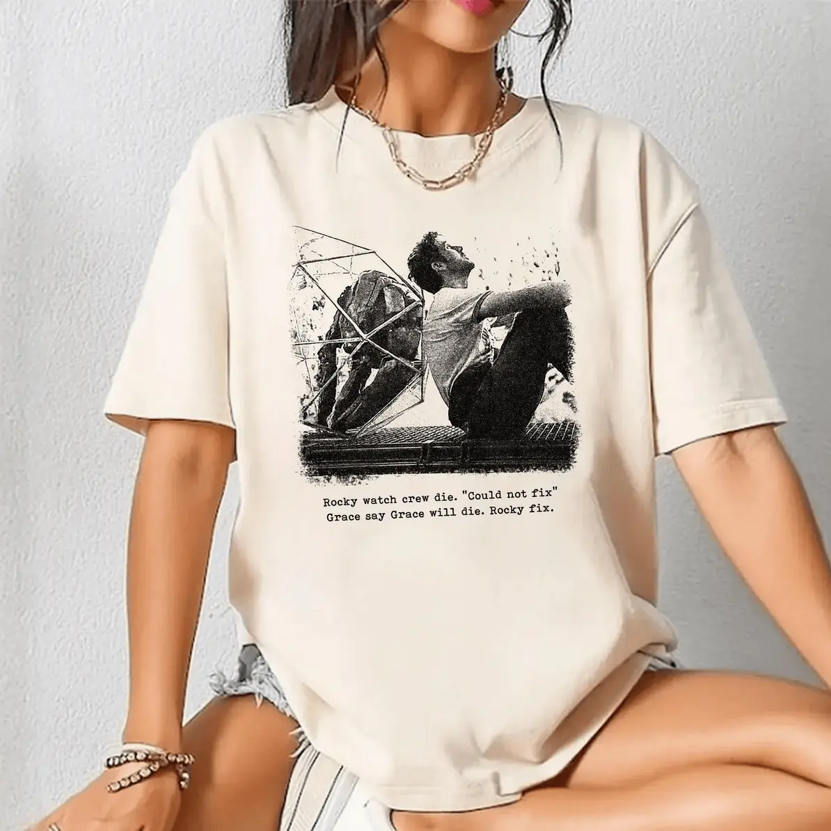 Retro Rocky And Grace Quotes Shirt For Fan Vintage Hail Mary T-Shirt Unisex Shirt For Men And Women Cool & Casual Cotton