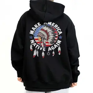 Native American Heritage Unisex Hoodie Loose Fit Medium Weight Cotton Blend True to Size NT1704 for Men & Women S-5XL