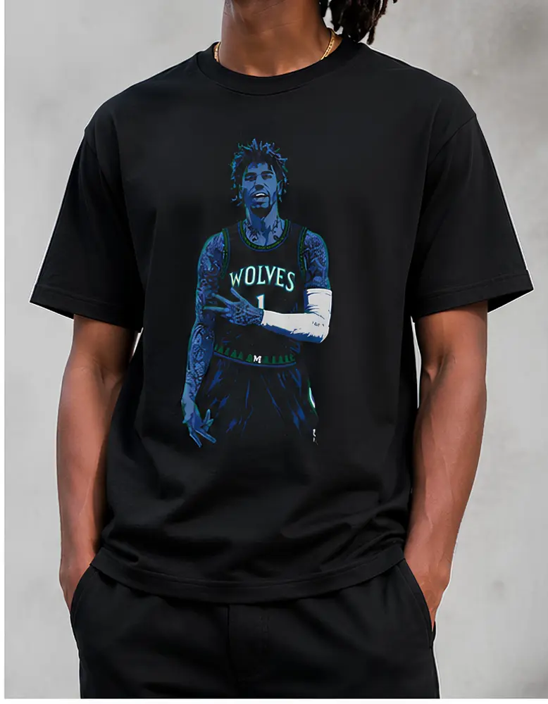 Unisex Anthony Edwards 1 Wolves Basketball Sport Graphic Tshirt Hoodie Sweatshirt Casual Aesthetic Basic Crewneck Streetstyle Tee