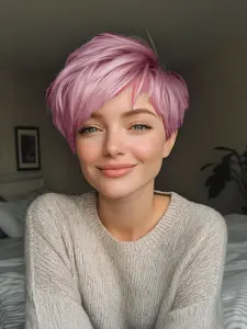 Women's Short Hair Wig, Synthetic Machine Wigs, Headband Design, Easy-To-Use & Maintain, Perfect for Daily Wear, Festive Occasions, Comfortable Fit