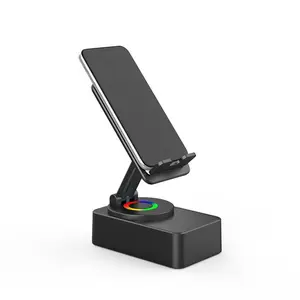 5 in 1 Wireless Bluetooth-compatible Portable Cell Phone Holder Speaker, 360° Rotation Phone Speaker Stand & Charger, Suitable for Kitchen Travel Party Outdoors Gym, Phone Accessories, Men's Gift Ideas iphone android cellphone