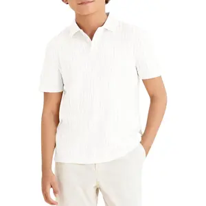 Boys Knit Short Sleeve Polo Shirt Kids Summer Casual Shirts School Uniform Golf Tops Tees 5-14YGift.