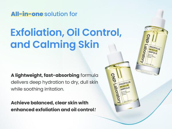 Sensitive Skin Soothing Duo (Propolis Rescue Ampule + Toner), Niacinamide with IP-BHA , Sensitive/Blemish Skin, Soothing, Hydrating, Mimizing Pores, Lightweight Facial Essence, Glass Skin, Korean Skincare (50ml+150ml)