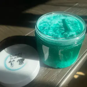 Dunn Slime Turquoise Avalanche Slime - Shimmery Clear Slime with Great Stretchy Texture - 5oz Container Unscented for Visual & ASMR Play