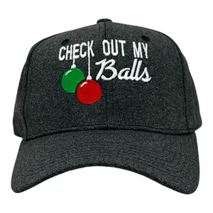 Check Out My Balls Hat Funny Sarcastic Christmas Graphic Novelty Cap Funny Hats Christmas  Funny Sarcastic  Novelty Caps for Men Black - Standard