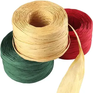 Ribbon String, 984 Feet Christmas Gift Wrapping Paper String Ribbon Packing Paper Twine for Craft DIY Supply Christmas, 328Feet Each Roll