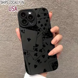 Poker Pattern Phone Case, Full Body Shockproof Phone Protective Cover, Phone Accessories Compatible with iPhone 11-16 Series