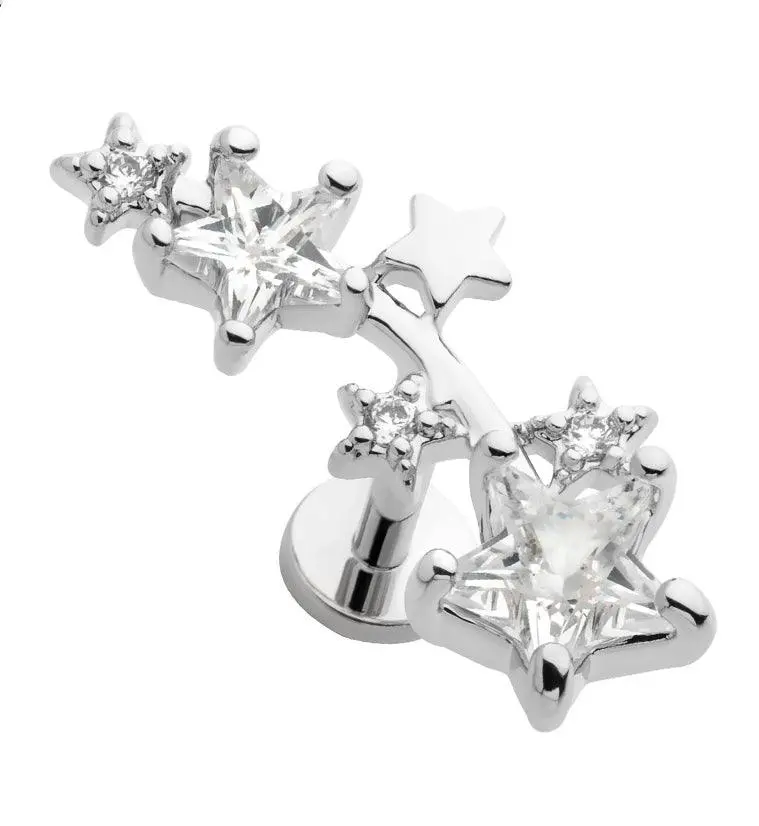 Star Arch CZ Stainless Steel Threadless Labret Star Arch CZ Stainless Steel Threadless Labret