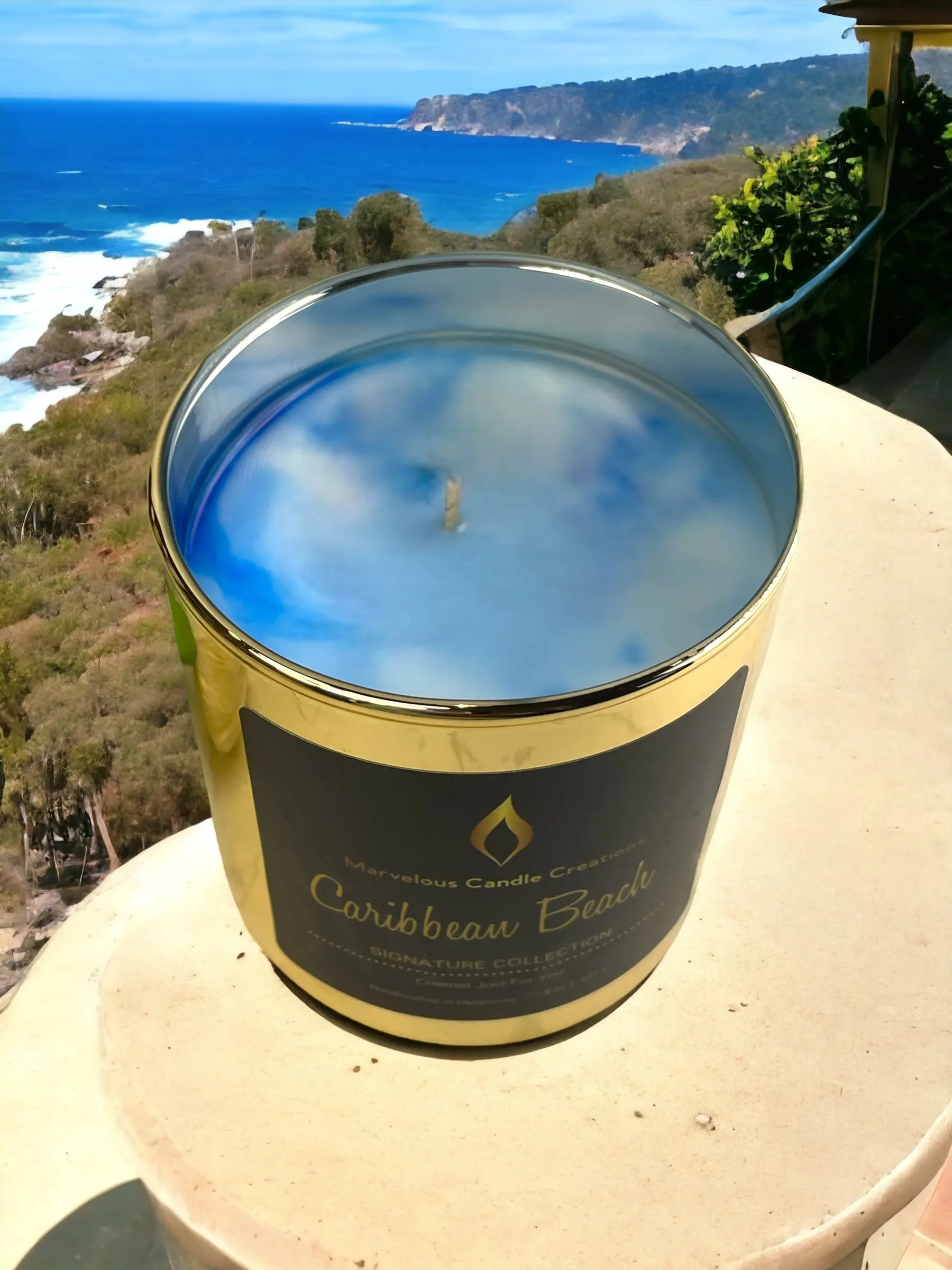 Marvelous Candle Creations | Caribbean Beach Scented Candle Made With Premium Fragrance Oil - Long Lasting 50 - 80 hours Burn Time - Perfect for Home, Office, Bedroom, Spa, and Yoga.
