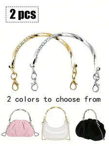 Metal Diamond Wallet Handle, Durable Alloy Strap with Decorative Head, /silver Color, Ideal for DIY Bag Making and Repair
