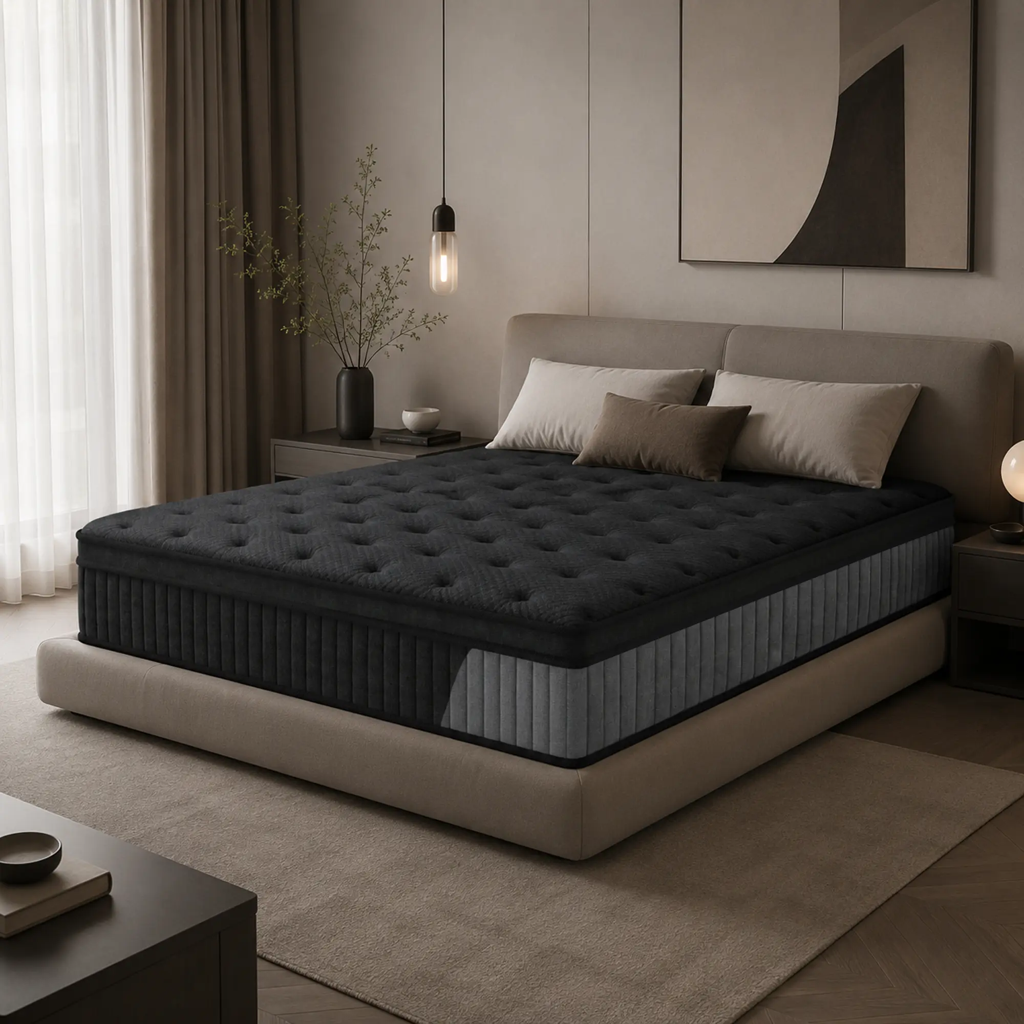【10/12/14 Inch】Twin Full Queen King , Hybrid Memory Foam Mattress in a Box | Pocket Spring + Zoned Support | Soft and Comfortable, Pressure Relief, Medium Firmness, CertiPUR-US Certified(mattresses | queen size mattress | full size mattress) home room