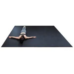 RevTime Extra Large Exercise Mat 10 x 6 feet (120" x 72" x 1/4"+) 7 mm Thick & High Density Mat for Home Cardio and Yoga Workouts, Durable Gym Mat, Black