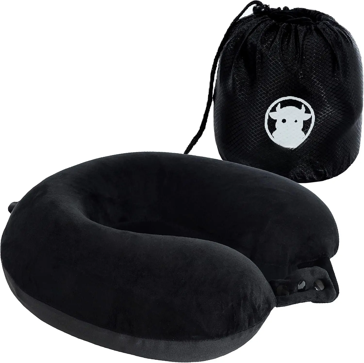 Travel  Pillow, Top Memory  Pillow for  Support, Ideal for Airplanes, , and Home Recliners, Adjustable and Soft (Black)