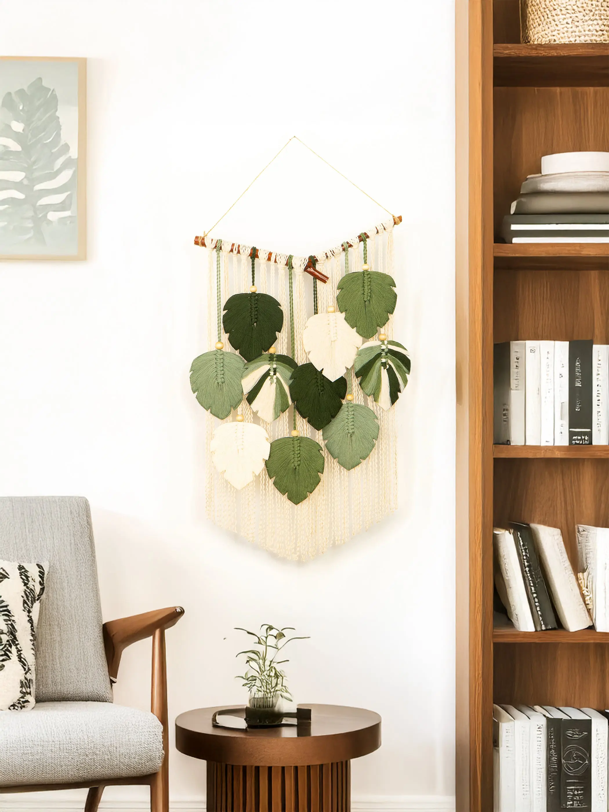 Folia Monstera Macrame Leaves with Backdrop