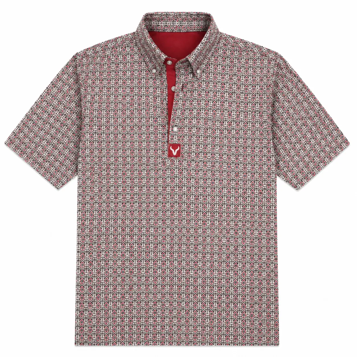 VEZIL Men's Premium Pique Polo Shirt – Red Native Arrows