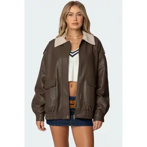 Ann Oversized Faux Leather Jacket