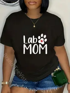 100% Cotton Lab Mom Labrador Dog Animal Lover Women Gift Pet Mom T-Shirt