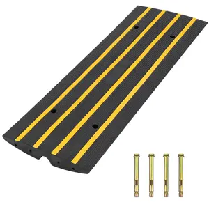 GAOMON 2.5 Inch Rubber Speed Bumps Humps 1 Channel Reductores,2500 Lbs Load Capacity, Portable, Anti-Slip for Garage, Wheelchairs and Stairs