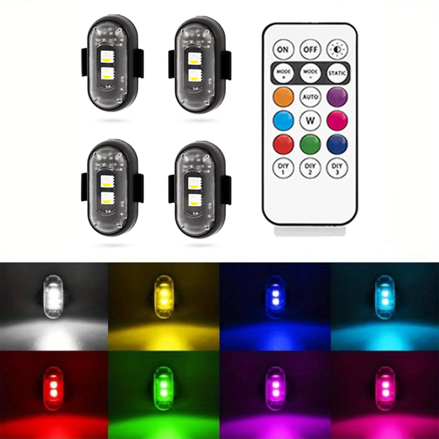 Remote Control Car Footwell Light, USB Rechargeable RGB LED Light, Waterproof Car Interior Decoration Light, Car Atmosphere Lights, Auto Decorative Light, Suitable for Cars, Valentine's Day Gift, Holiday Decorative Car Mods Exterior