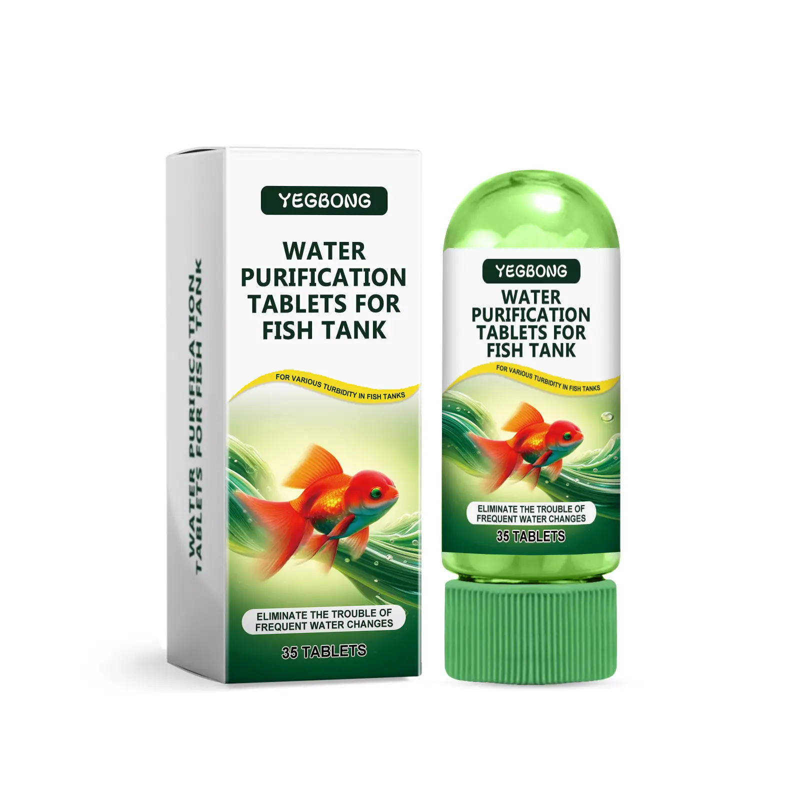 Aquarium Water Clarifier Tablets - Freshwater Fish Tank Treatment for Small Tanks, Controls Algae Buildup, Safe for Fish, Plants & Invertebrates, Aids Filter Cleaning for Brighter Water, Water Treatment System