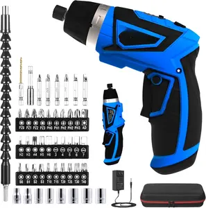 Cordless , 8V Max 10Nm Electric Power  with  Accessories, 6+1 Torque, Pivoting Handle, 2000mah Rechargeable Screw  & Bit Set with LED Light, Flexible Shaft