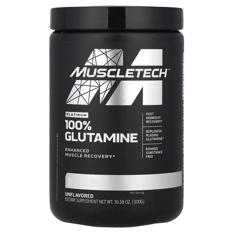 MuscleTech Platinum 100% Glutamine, Unflavored, 10.58 oz (300 g)