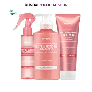 KUNDAL Protein Bonding Set for Dry, Frizzy, Bleached & Heat-Styled Hair – Shampoo, Treatment & Mist Serum