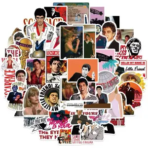50-Pack Vintage Scarface Movie Vinyl Decals - Self Adhesive, Waterproof, Durable Stickers for Sports & Outdoor Fan Shop, Gaming Enthusiasts (The World is Yours)