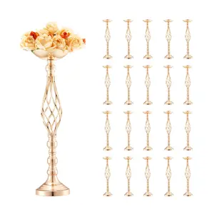 VEVOR 20PCS 58cm/22.83” Tall Wedding Flower Vase, Metal Wedding Centerpiece, Gold Floral Arrangement Stand Display Rack for Tables Wedding Dinner Party, Anniversary Ceremony Birthday Event Decor