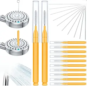 Shower Head Cleaner Tool, Shower Head Cleaning Brushes Small Hole, Showerhead Cleaner Picks Unclogging Tiny Nozzle Little Gaps 3D Printer Opening, Orange