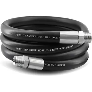 1"  Transfer Hose 10FT,Farm Pump Hose with Male NPT Fittings for Gasoline,Diesel,Biodiesel